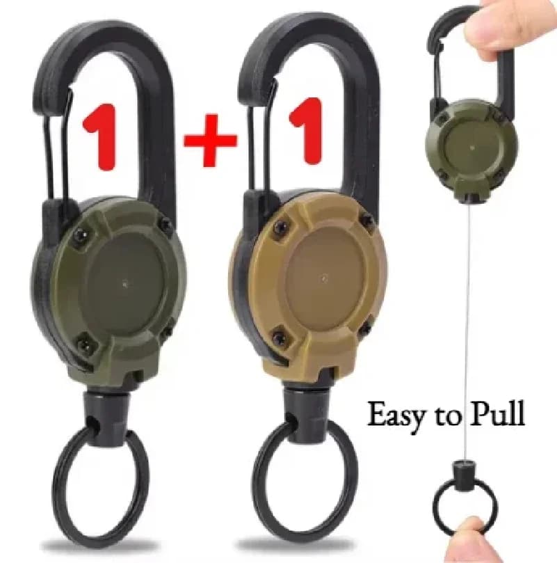 6Pcs Retractable Key Chains Anti-theft Metal Easy-to-pull Buckle Rope Elastic Keychain Sporty Retractable Key Ring