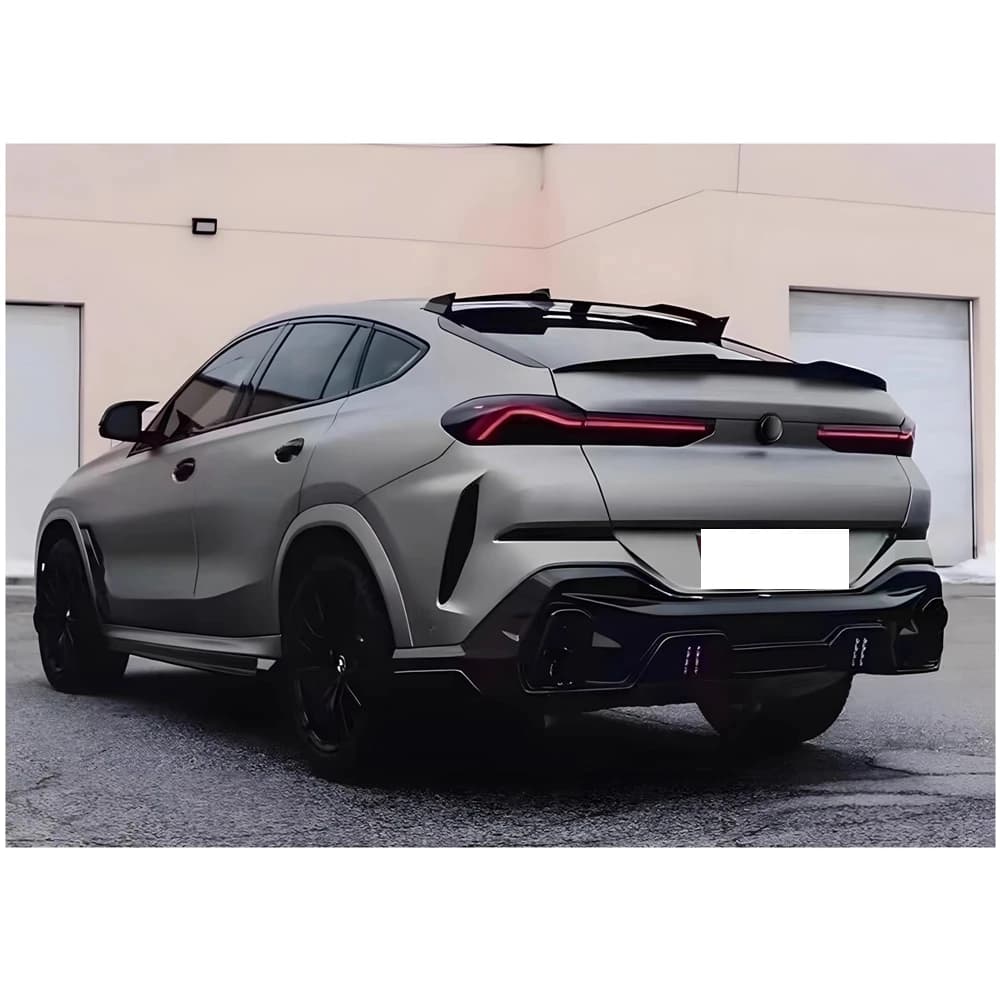 FOR  BMW G06 X6  F96 2019 2020 2021 2022 Real Carbon Fiber Car Rear Trunk Boot Lip Spoiler Roof Wing Top Wings Lid LD Style