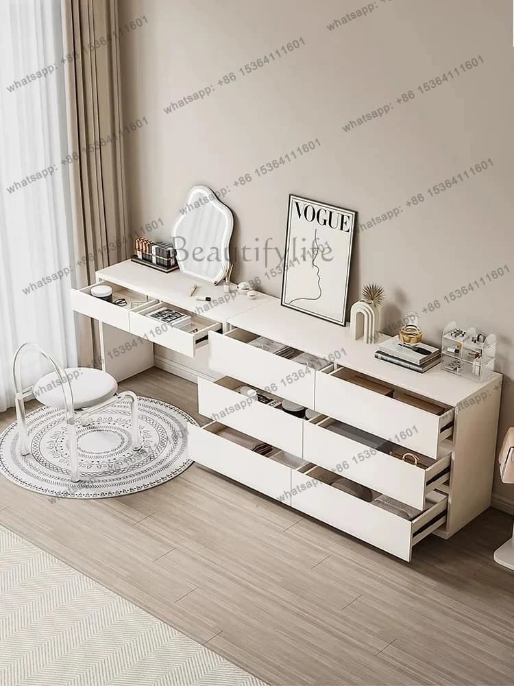 solid wood dresser modern bedroom simple bedside storage cabinet chest integrated small apartment makeup table