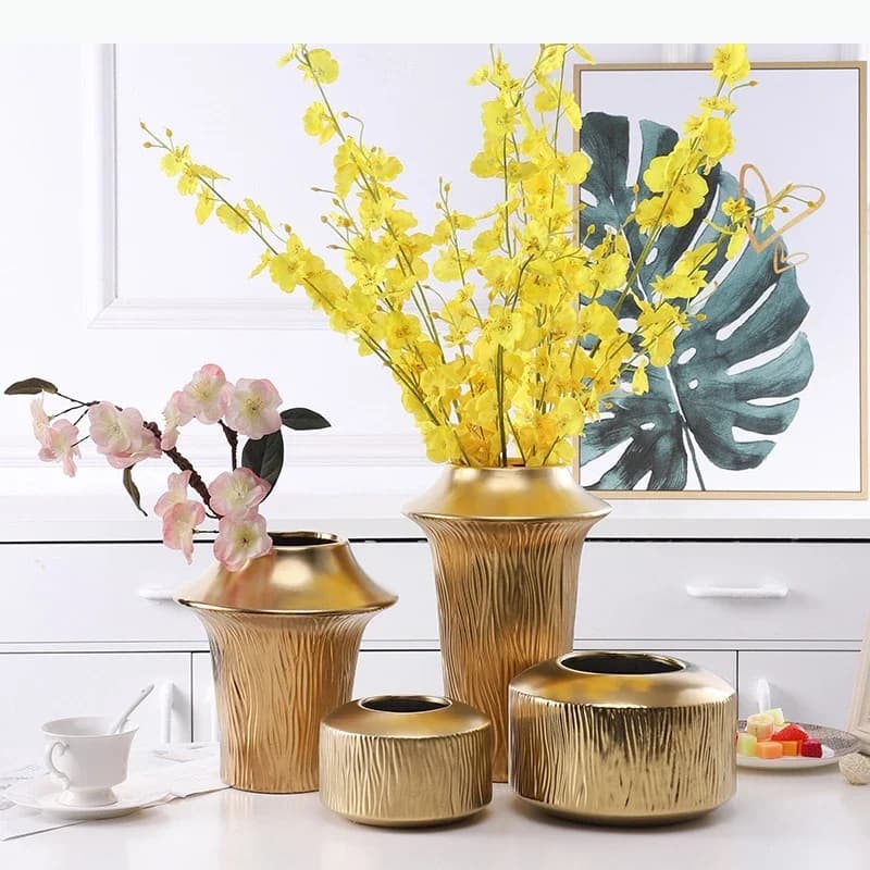 Marble Patterned Ceramic Vase Flowerpot Flower Arrangement Flower Vessels Hydroponic Vases Decorative Vases Dried Flowers Vase