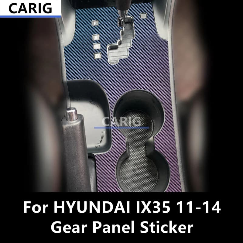 For HYUNDAI IX35 11-14 Gear Panel Sticker Modified Carbon Fiber Pattern Interior Car Film Accessories Modification