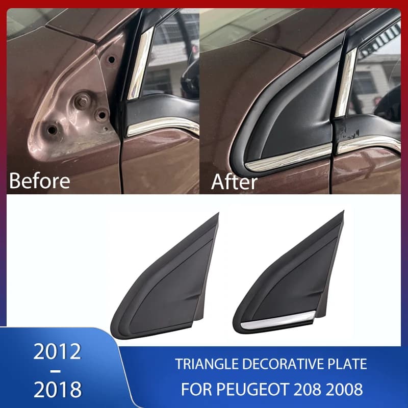 Front Window Triangle Decorative Plate Side Cover For Peugeot 208 2008 2012 2013 2014 2015 2016 2017 2018 9675629980 9675629580