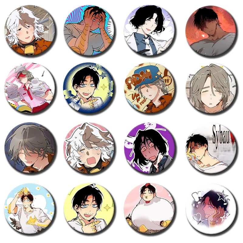 58mm 1PC M-Manhwa Mr As F-Farm round badges pins bag clothing decorations collectibles gifts for friends