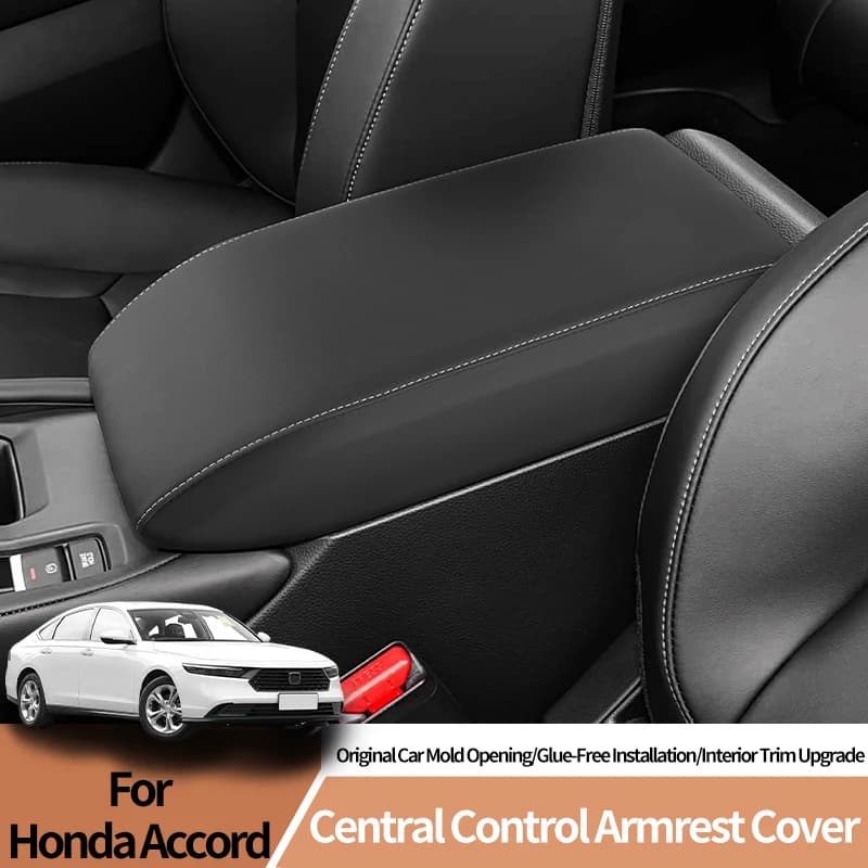 For Honda Accord (2023- ) Leather Armrest Box Boot Cover Protective ABS Center Console Anti-Scratch Car Arm Rest Lid Accessories