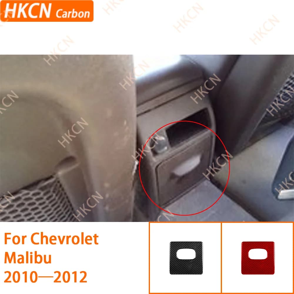 Rear Console Storage Box Panel Trim Sticker Car Carbon Fiber Interior Accessories For Chevy Malibu 2010—2012