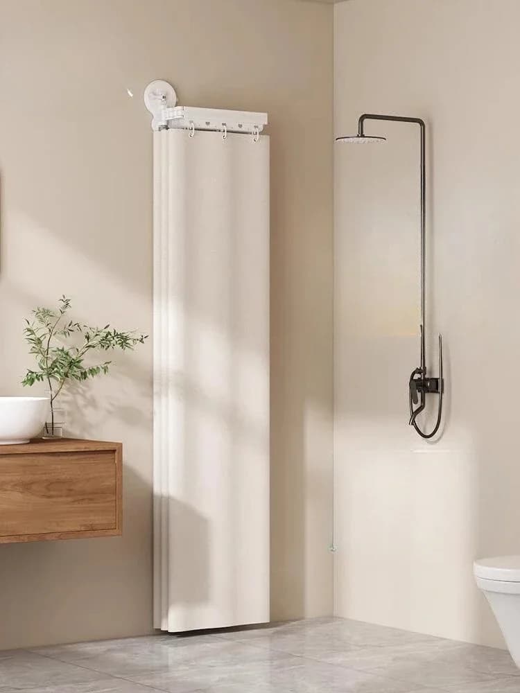 non-punching bathroom shower dry and wet separation blocking curtain waterproof hanging curtain
