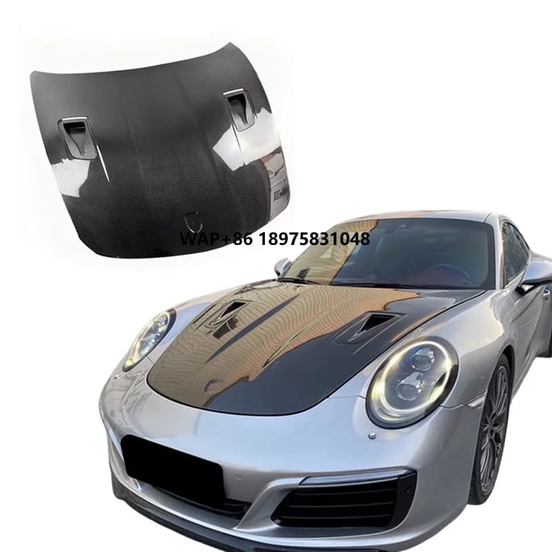 Customized GT4 RS Style Dry Carbon Fiber Front Bonnet Hood for 718 Cayman 981 982 Carbon Engine Hood Body Kits Upgrade