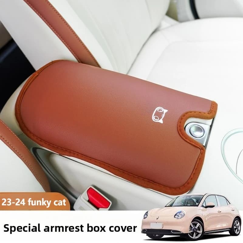 Car Armrest Case Leather Case GT Cat Interior Modification Special Seat Central Hand Beige Support Decoration for ORA Funky Cat