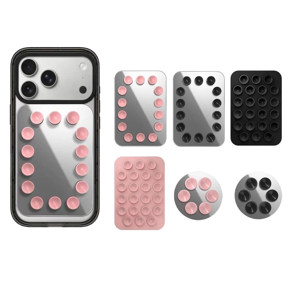 Pink / Black Sucker Magnetic Phone Stand for IPhone 13 14 15 16 17 Pro Max Case