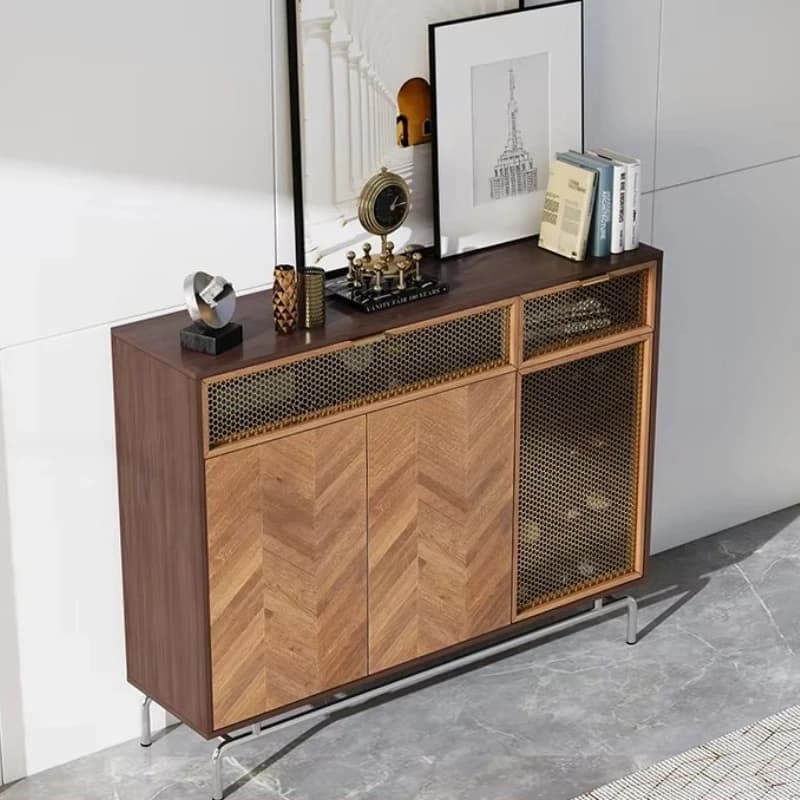 yjq household entrance modern simple large-capacity solid wood entrance side cabinet