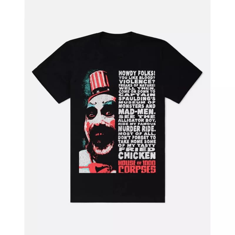 Fried Chicken 0422 Retro Horror Movie House of 1000 corpses Scary Halloween Gift t shirt Captain spaulding Graphic clothes
