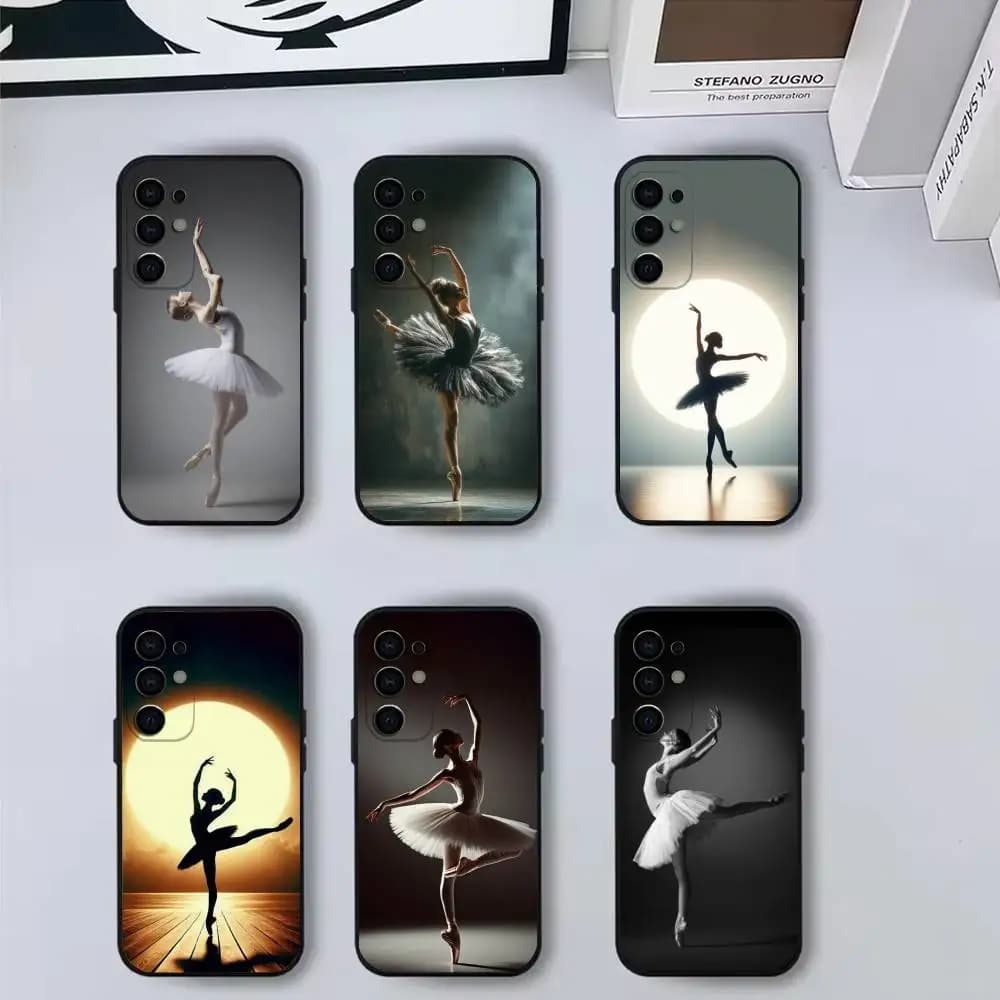 Elegant B-Ballet Phone Case For Samsung S25,S24,S21,S22,S23,S30,Ultra,S20,Plus,Fe,Lite,Note,10,9,5G Black Cover