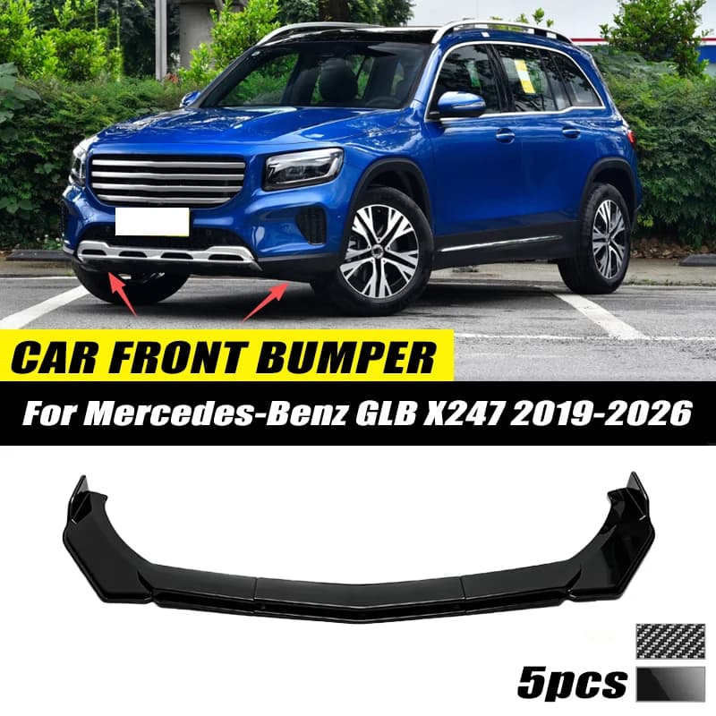 For Mercedes-Benz GLB X247 2019-2026 Front Bumper Lip Front Guard Spoiler High-quality ABS Material Body Kit Front Lip Accessory