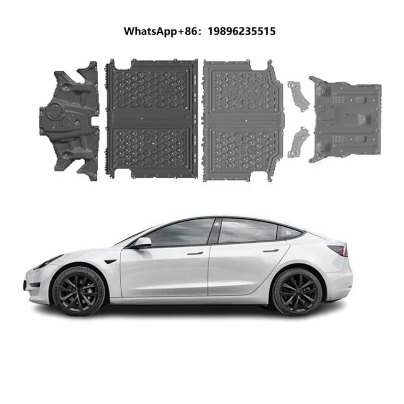 Model 3 Underbody Protection Skid Plates 2.7mm Magnesium Aluminum Engine Crankcase Chassis Guard Auto Parts