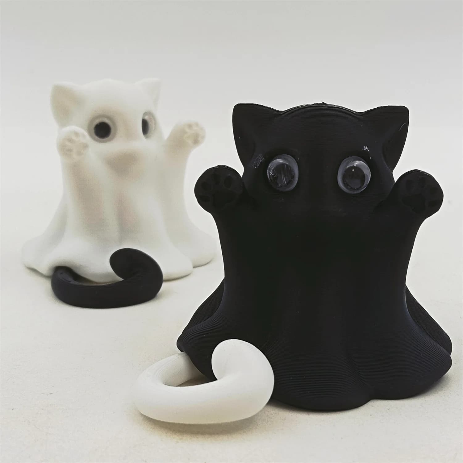 1/3/5 pcs Mini Cat Ghost Ornament Cute Halloween Desktop Figurine Spooky Home Office Collectible Gift for Girlfriend Wife