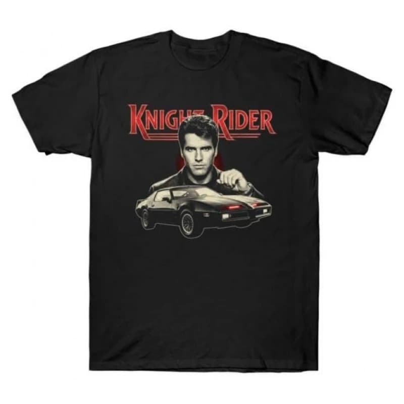 0421 Knight Rider 80s Retro Car Gift t shirt 100% cotton printed tee Short Sleeve Graphic Clothes All size tops S-6XL