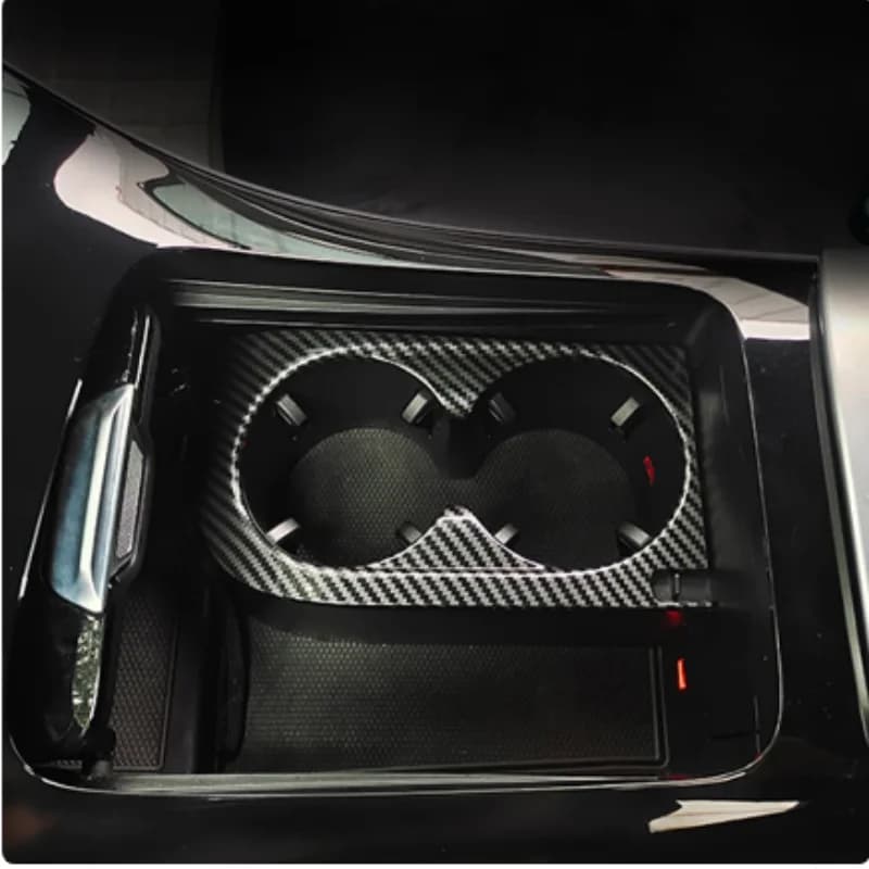 ABS Carbon Fiber Car Front Water Cup Frame Decoration Cover Trim For Mercedes-Benz C-Class   2022-2024
