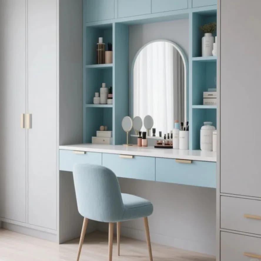 %Trending Wardrobe Dressing Table Custom Bedroom Set Flat-Pack Minimalist Design Kids' Exclusive Customization Solid Wood Storag