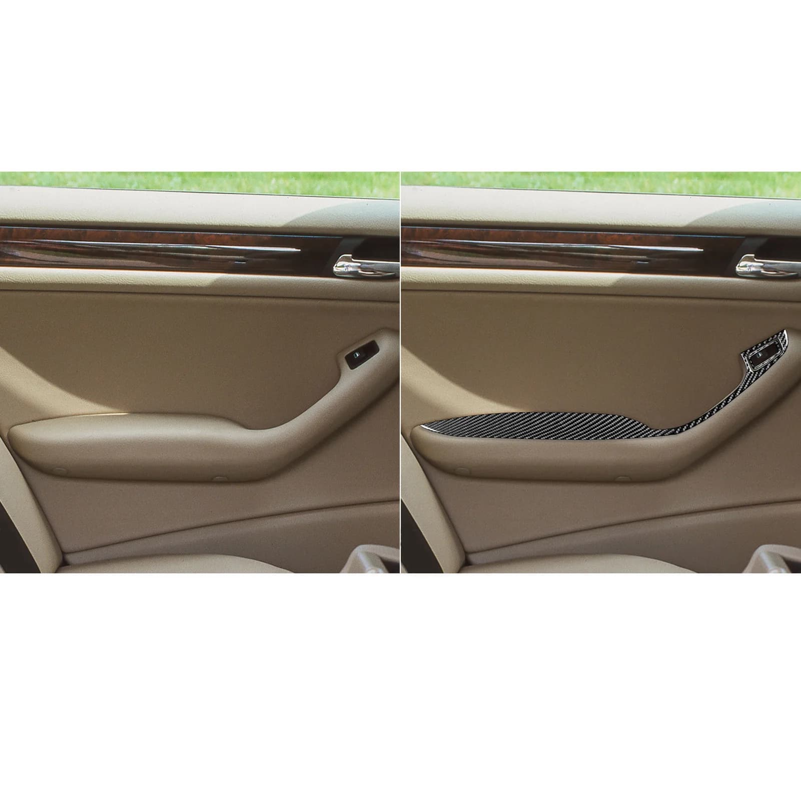For BMW E46 1998 1999 2000 2001 2002 2003 2004 2005 Carbon Fiber Window Control Panel Car Accessories Modification Trim Sticker