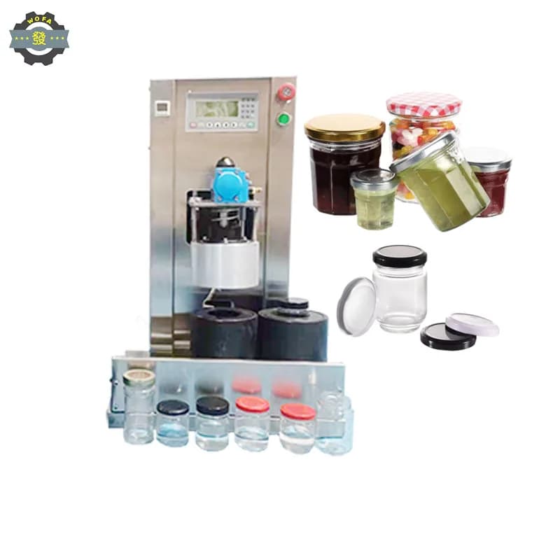 Glass Bttle Vacuum Capping Machine Hot Sauce Capping  Sloppy Joes Glass Jar Sealing  Manual Liquid Filling