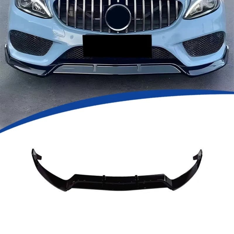 For Mercedes-Benz C-Class W205 2015-2018 3-Piece Front Lip Spoiler Splitter Brabus Style Car Body Kit Styling Accessory Upgrade