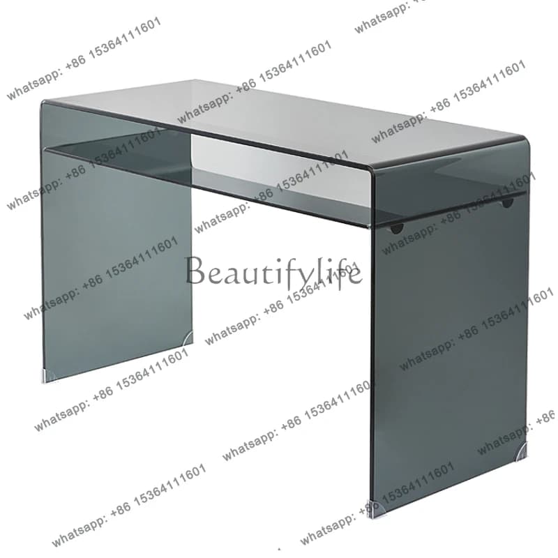 High-Grade Double-Layer Glass Desk Office Computer Book Home Small Apartment Simple Design Dressing Table