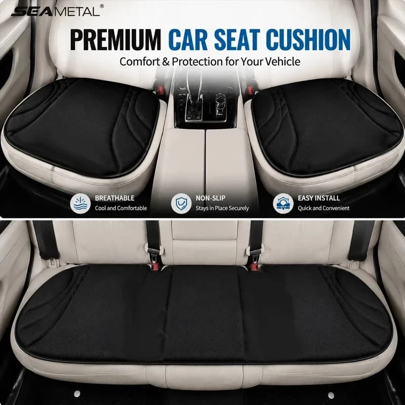 Car Seat Cover Breathable Fabric Natural Latex All-Season Adaptable Universal Car Seat Cushions