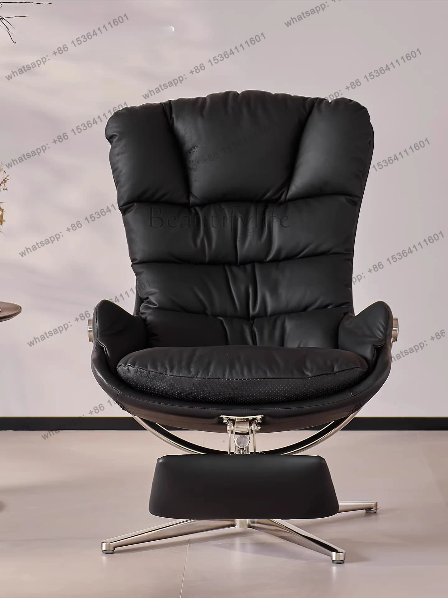 Light luxury leather office conference boss chair home sitting comfortable backrest swivel chair