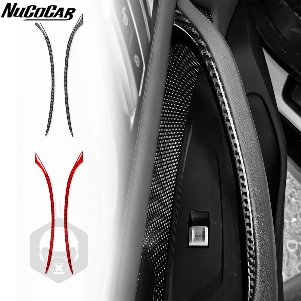 For BMW 4 Series G26 2021-2025 Carbon Fiber Front door handle armrest Panel strip Car Accessories Interior Decorative Stickers
