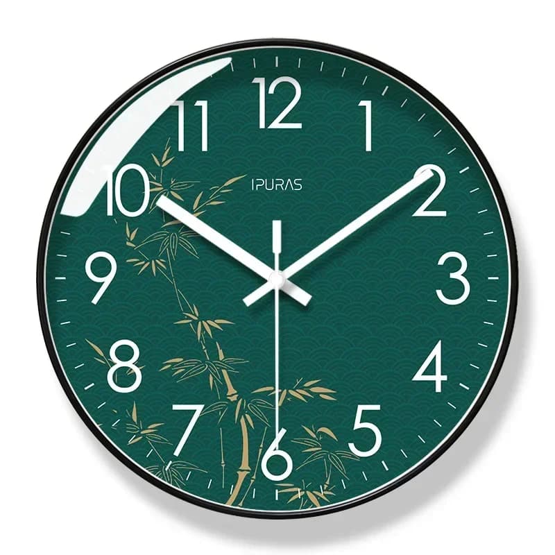 Wall Clock Modern Design Living Room Wall Clock Golden Bamboo Wall Silent Sweep Second Quartz Clocks Reloj De Pared Creativo