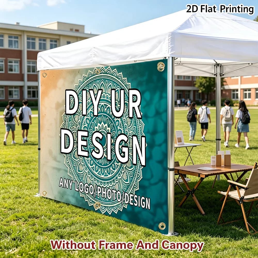 1pc 2D Printed Custom Canopy Sidewalls Sun Shelter, DIY with Your Logo, Photo,Design,useful Accessory for RV Camping/Road Trips