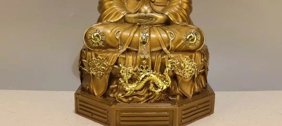 Xizang Folk Collection Old Brass Sanqing God Immortal Buddha The founder of Taoism Lord Lao Zi Worship Hall Town house