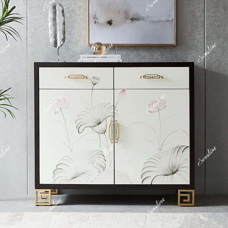 New Chinese shoe cabinet home entrance multi-functional large-capacity painted dining room sideboard