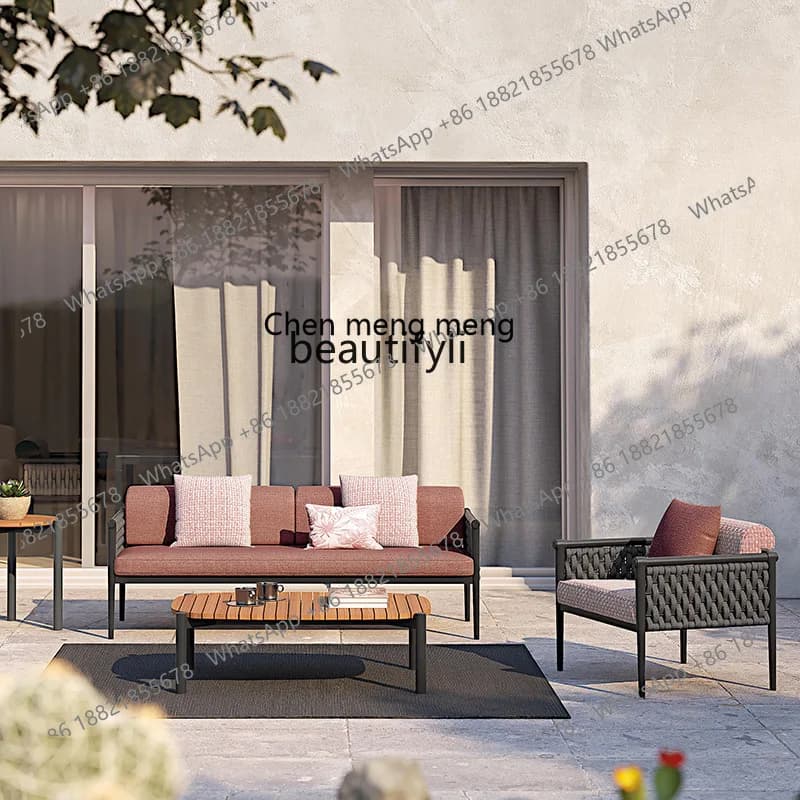 Outdoor Leisure Sofa Rattan Chair Custom Open-Air Homestay Garden Courtyard Terrace Creative Rattan Chair Sofa Hotel Furniture