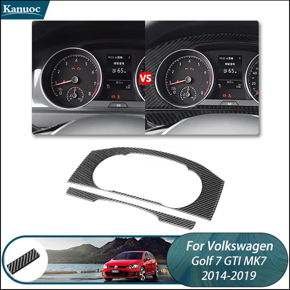 Carbon Fiber Interior Stickers For VW Golf 7 GTI MK7 2014-2019 Dashboard Panel Trim Car Accessories