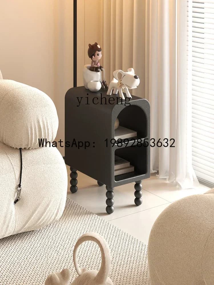 LYY Bedside Table Small Floor Storage Rack Ultra Narrow Sofa Side Table Bedside Cabinet