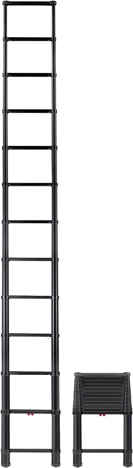 For 1600ET Telescoping Ladder, Patented One-Touch Release, OSHA Compliant Black Tactical 12.5 ft Extended Height, Up to 16