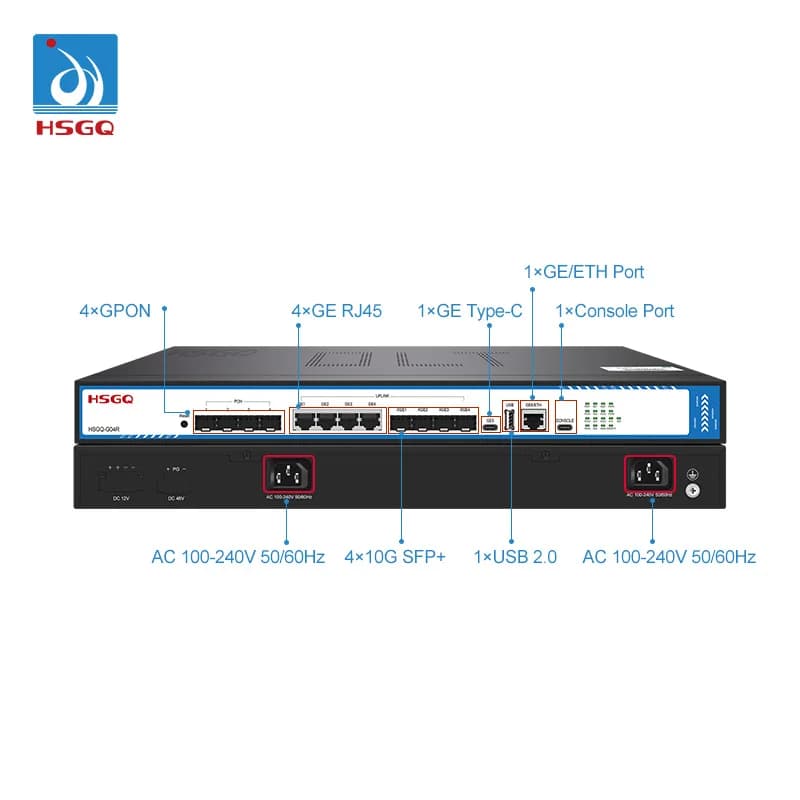 Gold SellerHSGQ-G04R FTTX Solution FTTH Original Fiber Optic HW AC DC 10G Uplink 4/8/16 Port GPON OLT