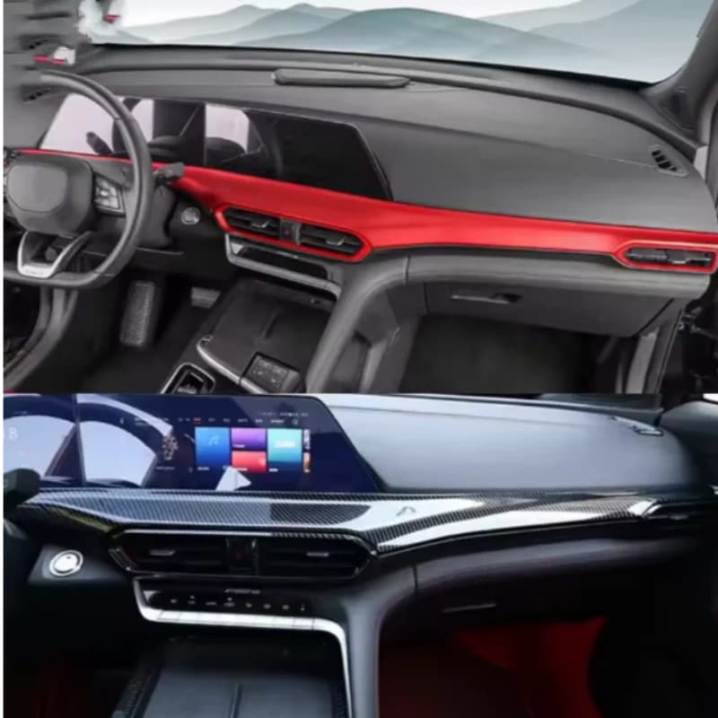 For Changan UNI-T UNIT 2020-2023 Carbon/Red Car Central Control Gear Shift Panel Decorative Frame Sticker Interior Accessories