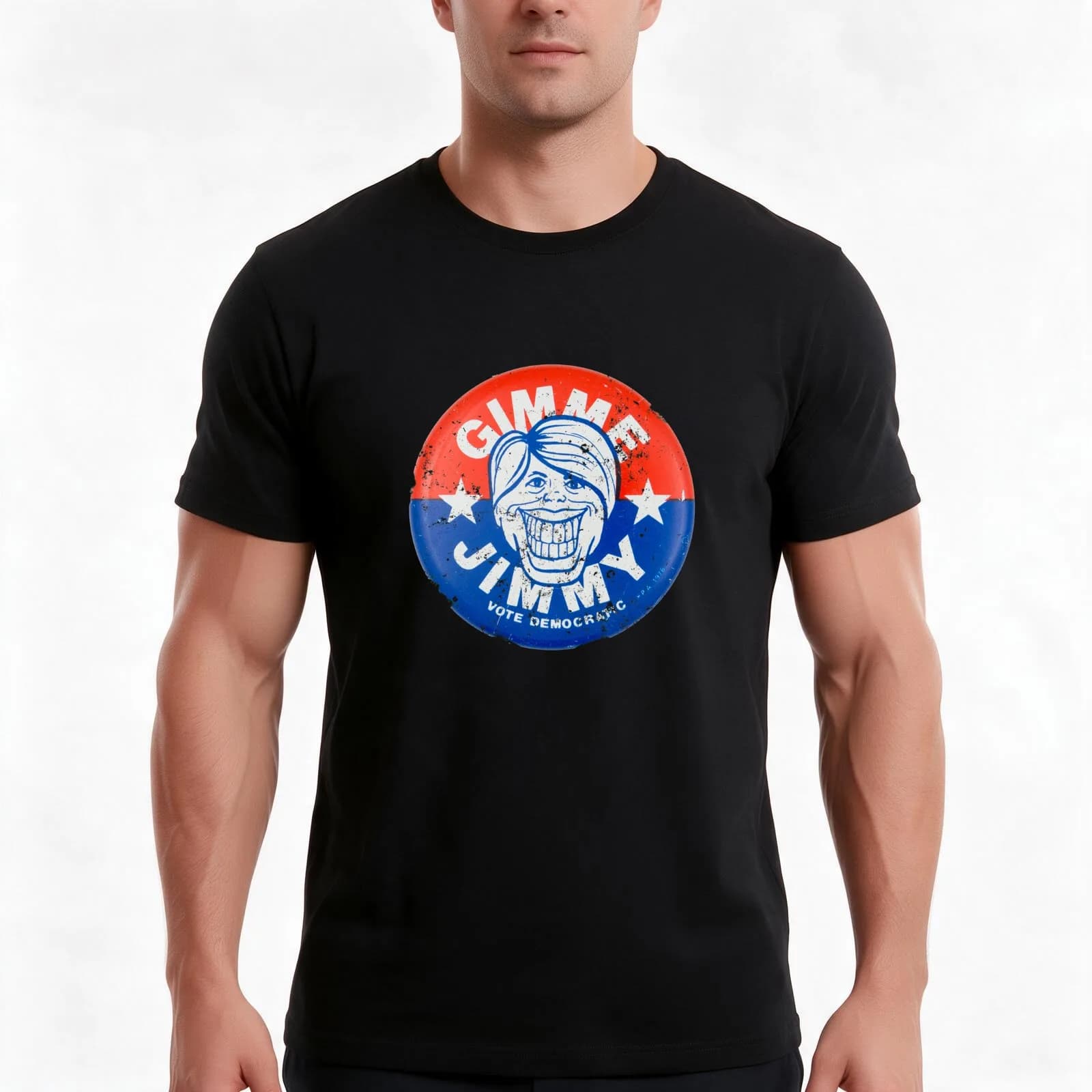 Jimmy Carter T-Shirt, Summer Casual Cotton Tee, Oversized Streetwear Tops, Vintage Graphic Print, Loose Fit Short Sleeve