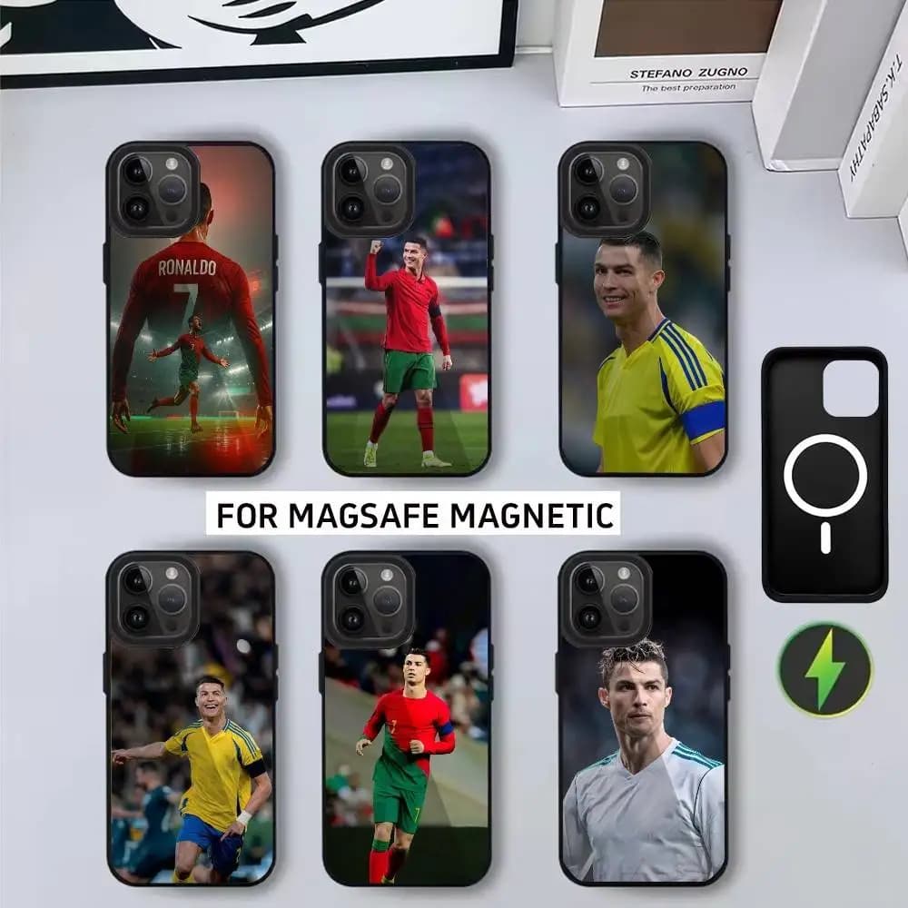Footballstar R-Ronaldo Cool CR7 Phone Case For iPhone17,16,15,14,13,12,11 Plus,Pro Max Magnetic For Magsafe Wireless Charging