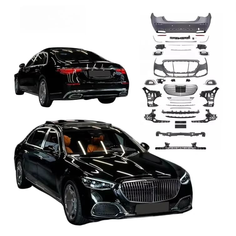 High Quality for Mercedes Benz W223 Bodykit 2020 2021 2022 Upgrade to W223 MBH Maybach S680 PP Bumpers Grille ABS Upgrade Kit