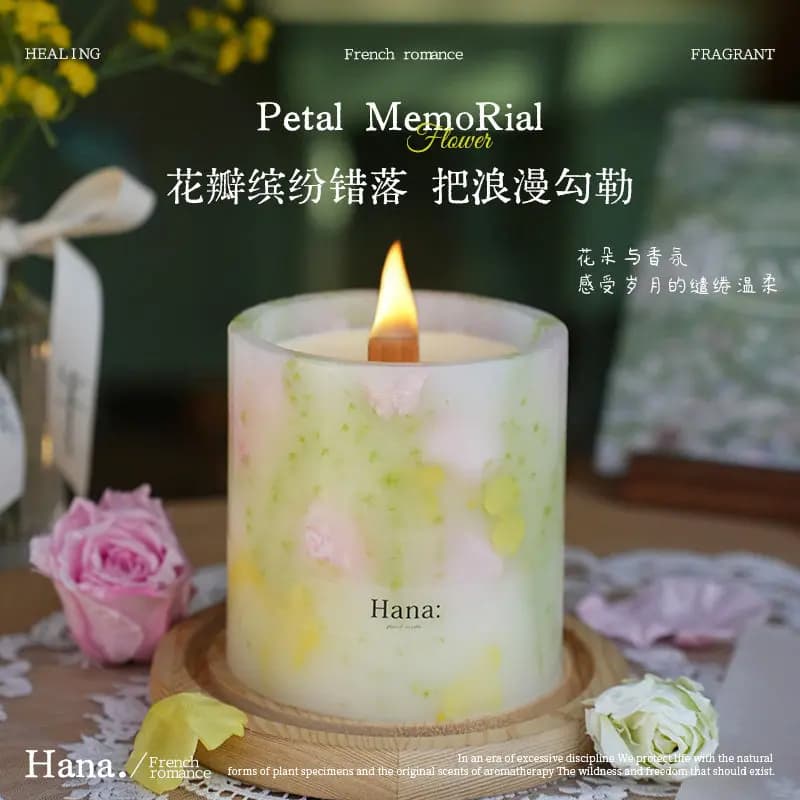 Handmade Rose Scented Candle Gift Box 650g for Home Bedroom