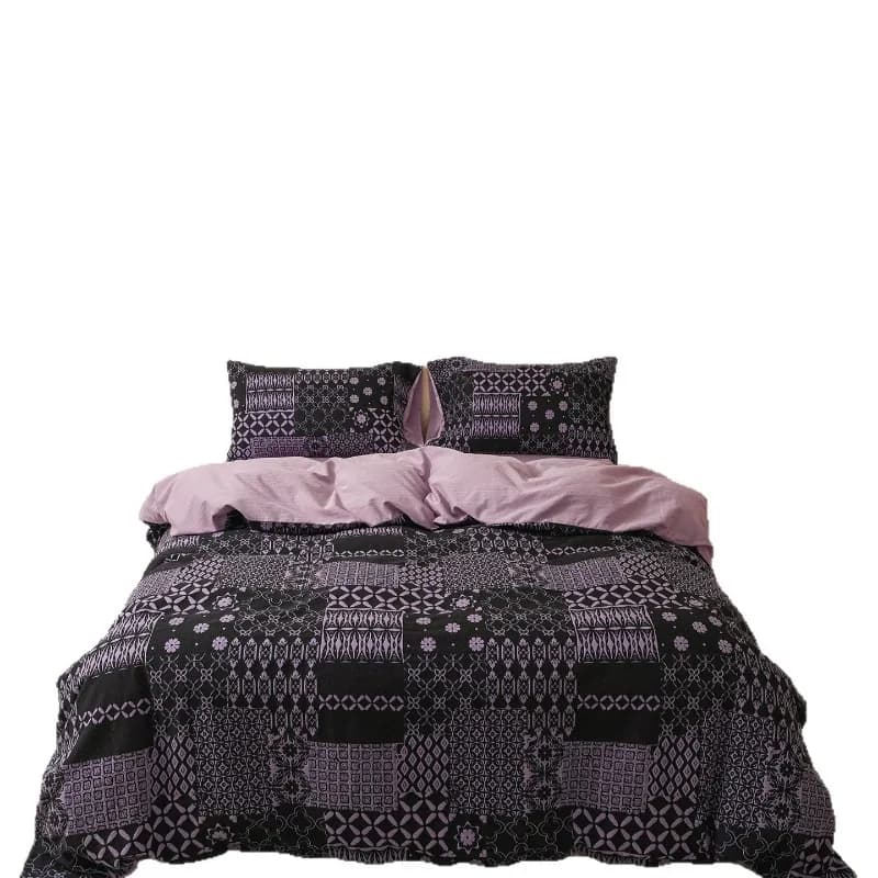 B & B high-grade pure cotton polished four-piece set of color-woven jacquard retro old money wind thickened bedding