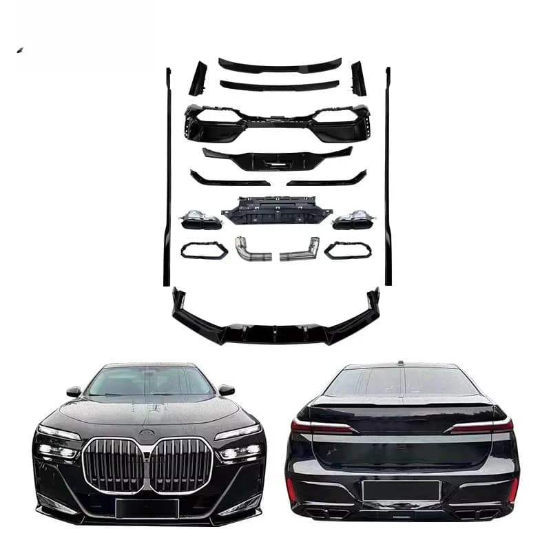 For 2023-2024  7 Series G70 Upgrade M760 Black Warrior Kit Front Rear Spoiler Diffuser Exhaust Tip Side Skirt Wholesale Hot