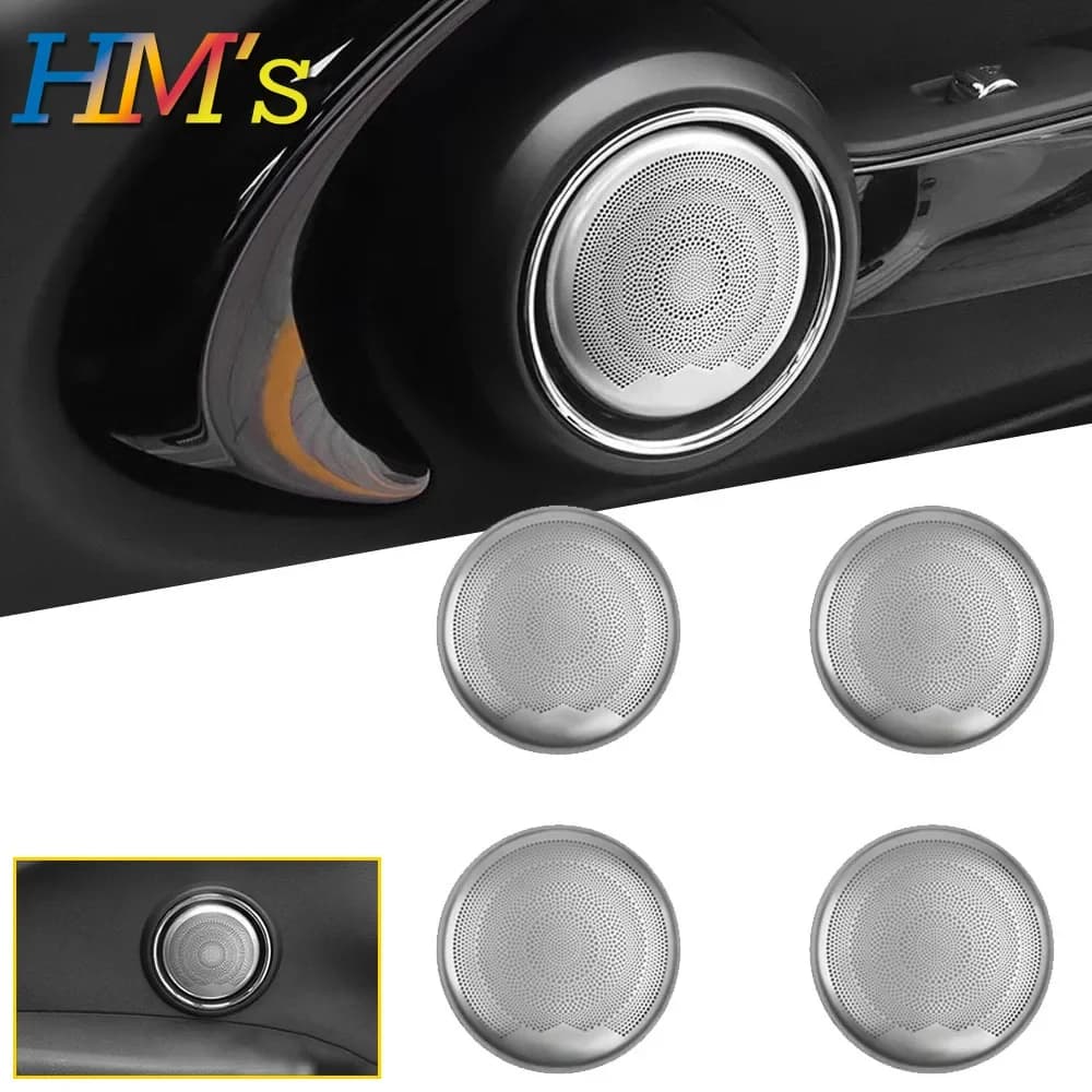 Car Interior Accessories Case Stainless Steel Speaker Sound Cover Stickers For Mini Cooper F55 F56 F57 Door Horn Decoration