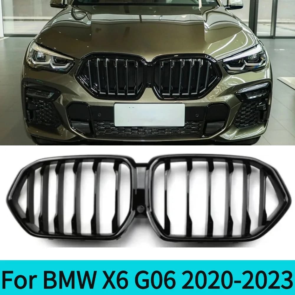 For BMW X6 Series G06 2020-2023 Front Bumper Radiator Grille Grid Inlet Middle Mesh Tuning Accessory  Enhanced Vehicle Look