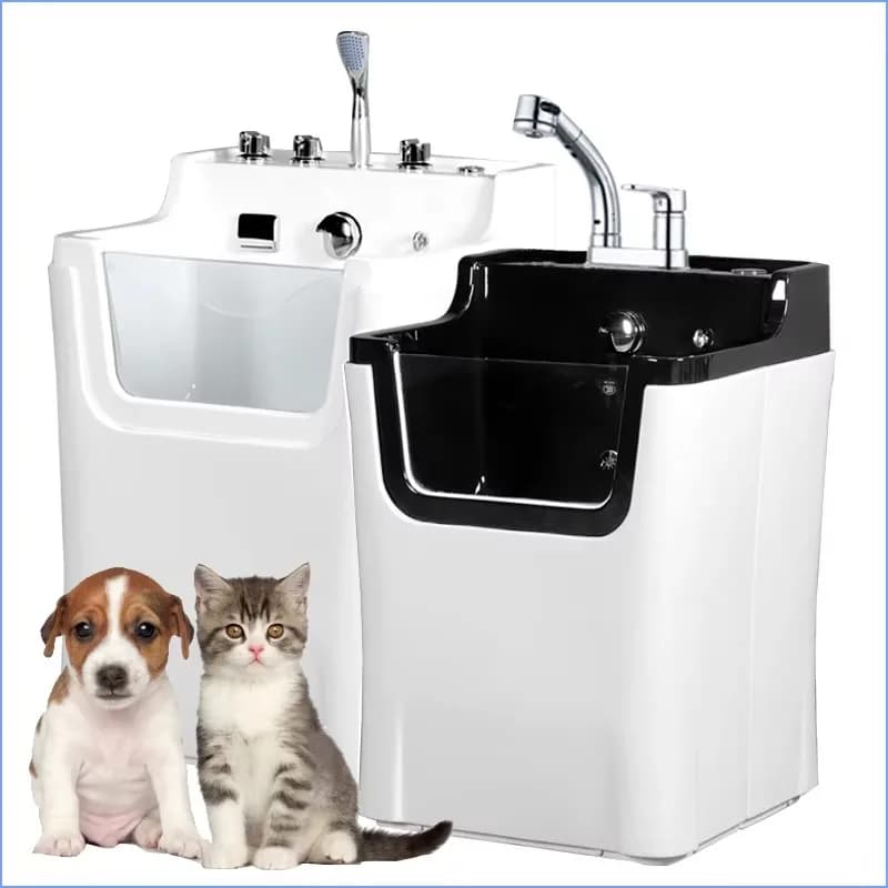 2026 Optional SPA Functions Pet Bathtub With Acrylic Durable Flat Anti-Slip Bottom Color Bubble Nano Milk