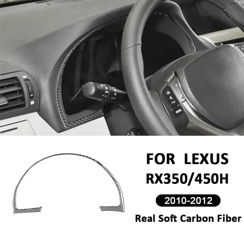 Carbon Fiber Car Instrument Panel Frame Trim Strip Decoration Sticker For LEXUS RX350 RX450H 2010-2012 Interior Accessories