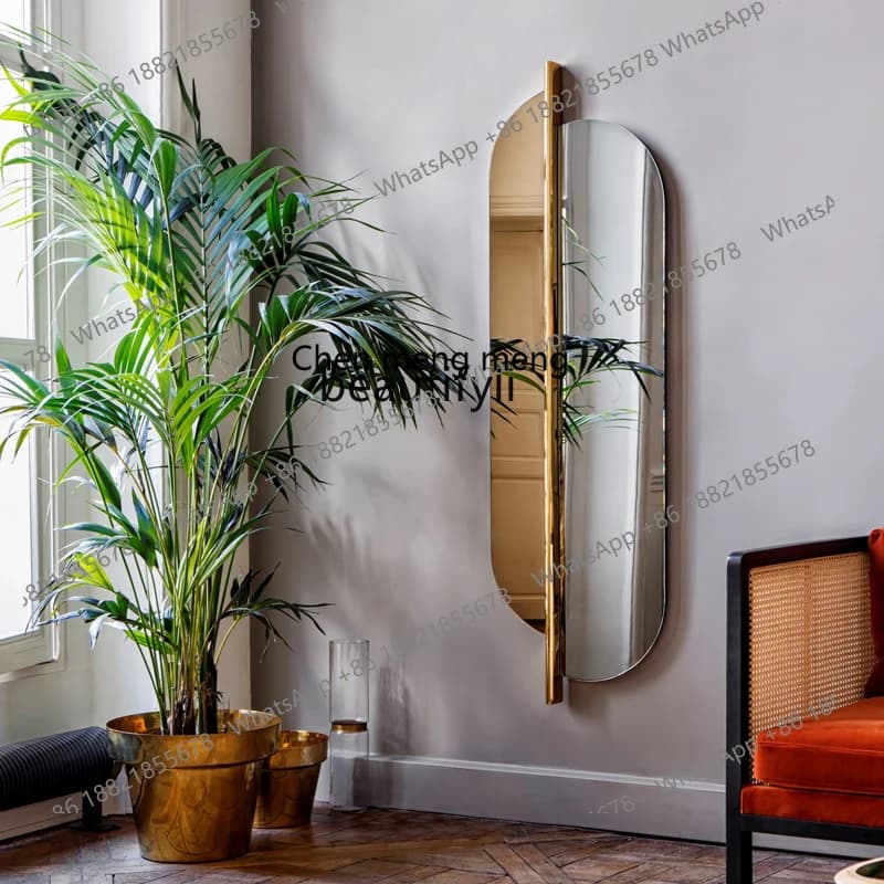 Nordic full-length mirror corridor wall-mounted full-length mirror metal entrance homestay dressing mirror